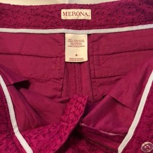 Women’s Magenta 100% cotton shorts